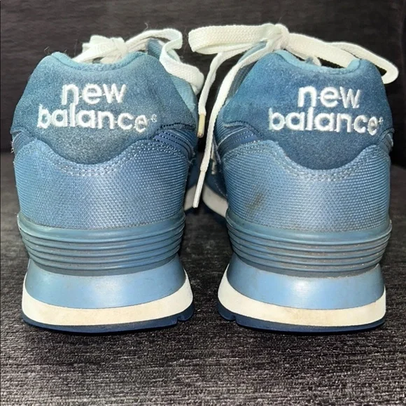 New Balance 574 “Pique Polo”  Blue Sneakers Classic Suede Mesh - Picture 6 of 15